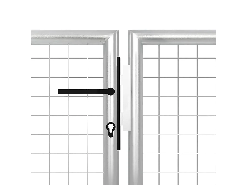 Cancello da giardino in acciaio 400 x 100 cm argento