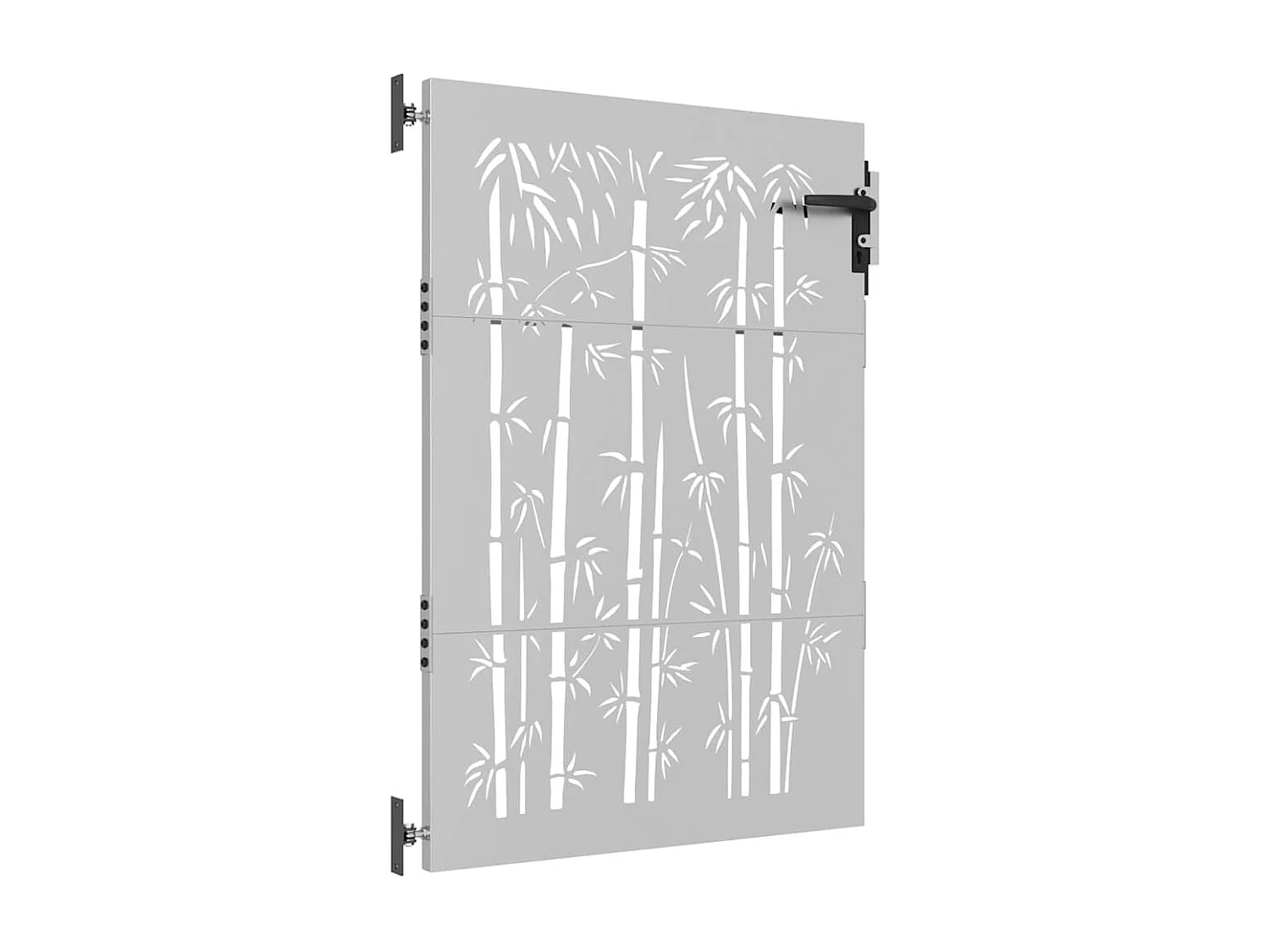 Cancello da giardino 85x150 cm acciaio corten design bambù
