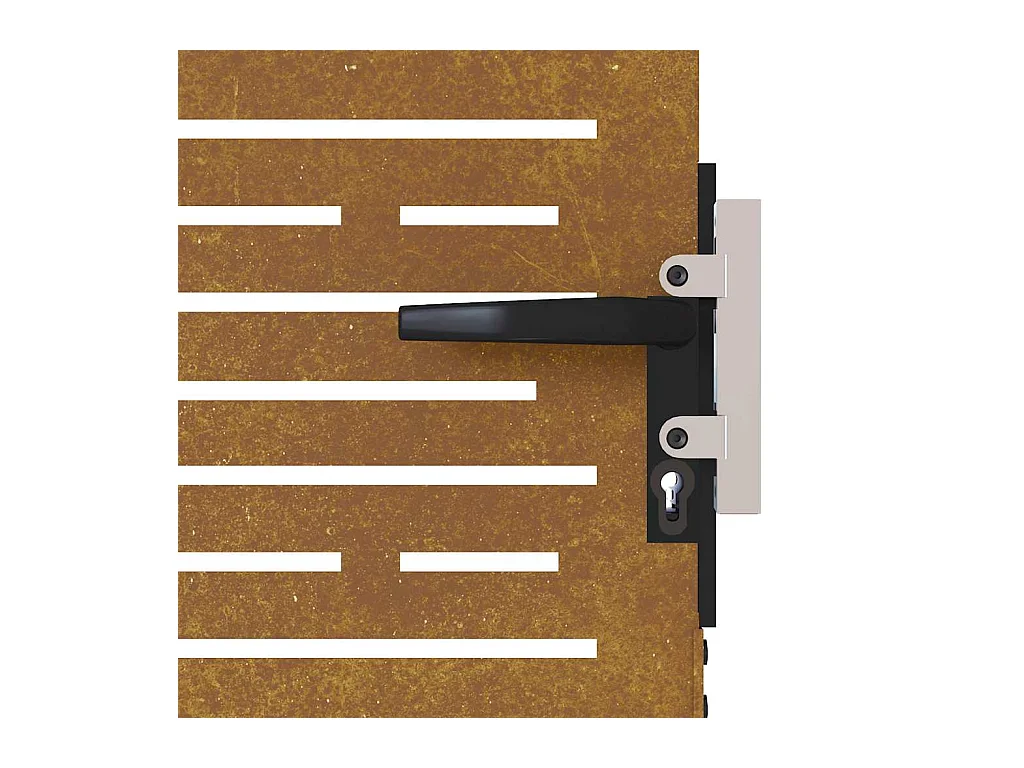 Puerta de jardín 85x175 cm acero corten diseño cuadrado