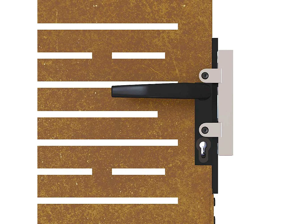 Puerta de jardín 85x175 cm acero corten diseño cuadrado