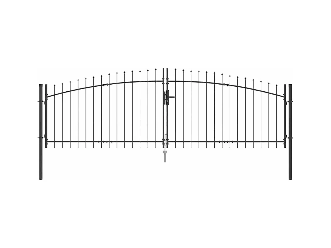 Porte de Jardin avec verrouillage Gris 100 x 400 cm Acier