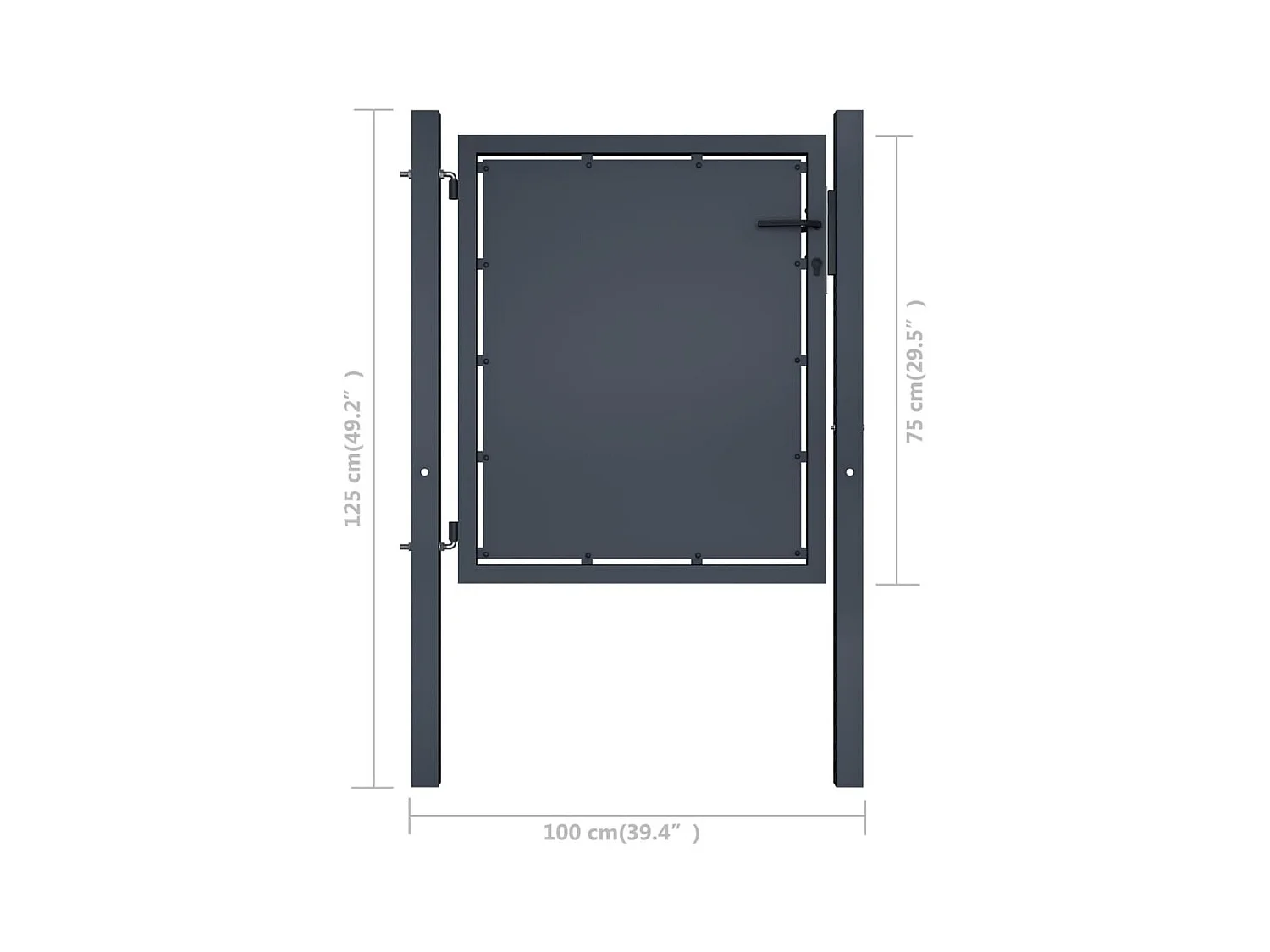 Portail de jardin Acier 100 x 75 cm Anthracite