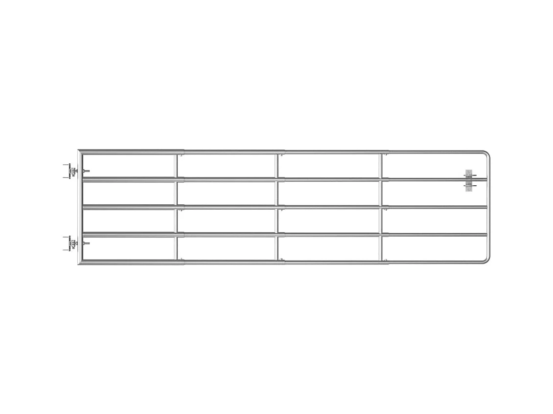 Portillon à 5 barres Acier (115-300)x90 cm Argenté