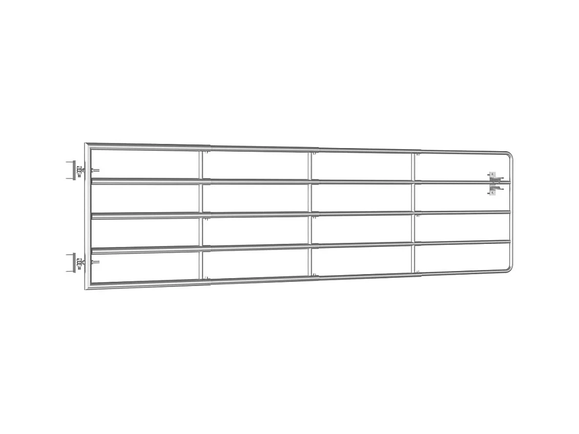 Portillon à 5 barres Acier (115-300)x90 cm Argenté