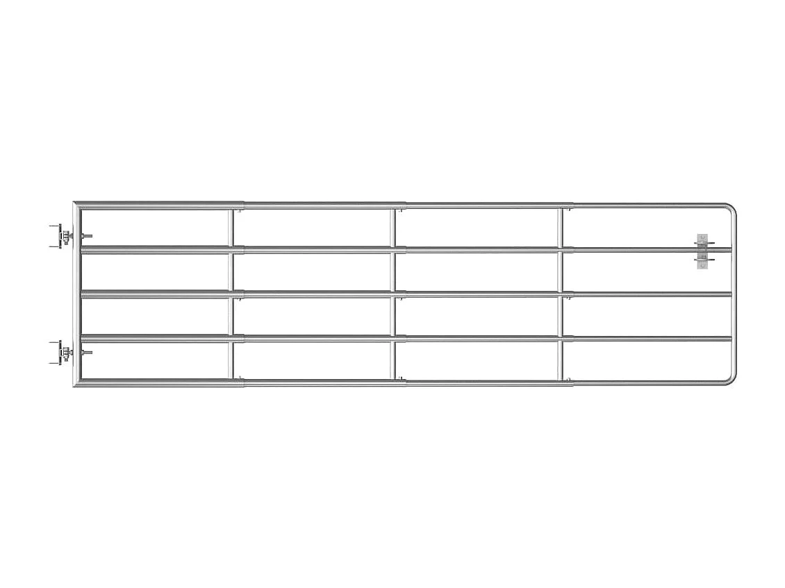 Portillon à 5 barres Acier (115-300)x90 cm Argenté