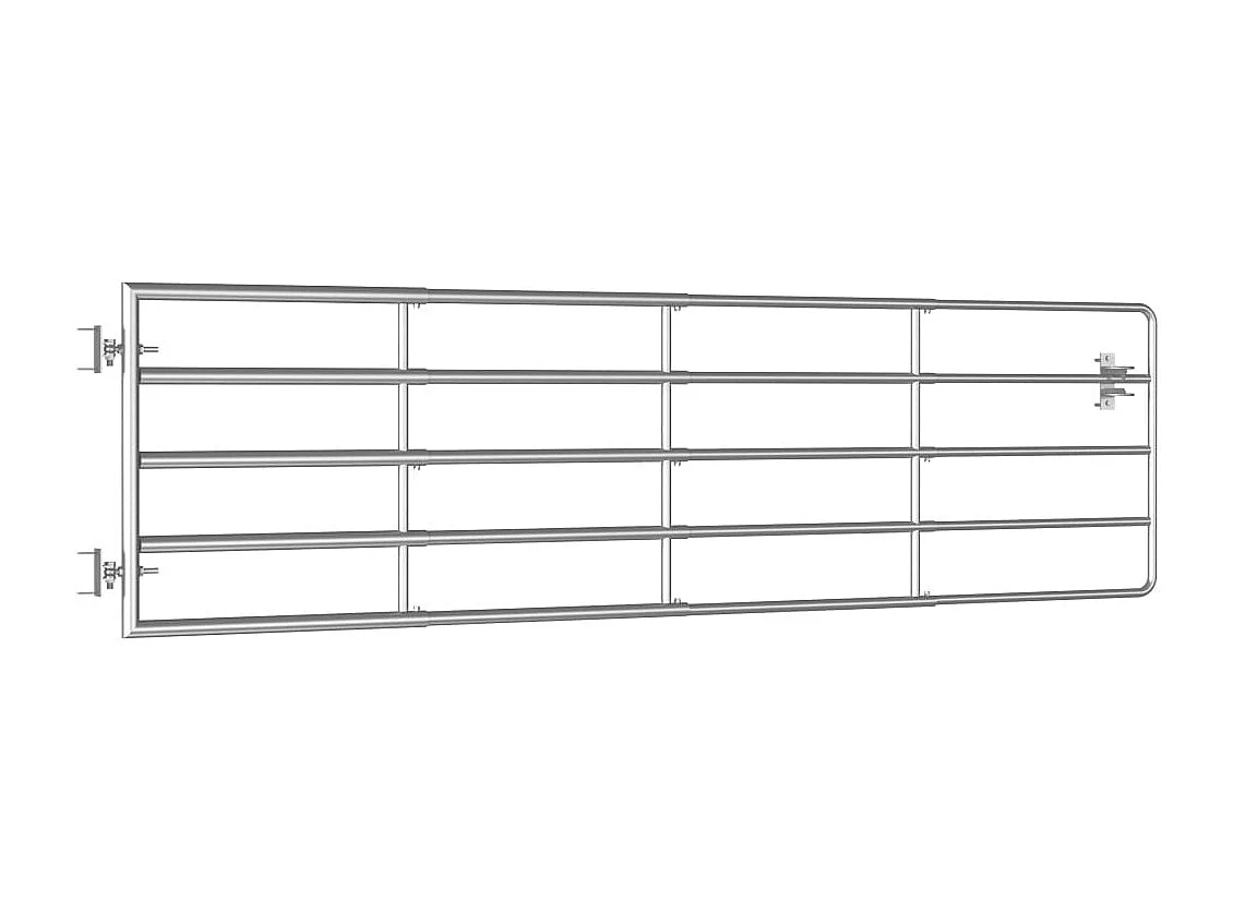 Portillon à 5 barres Acier (115-300)x90 cm Argenté