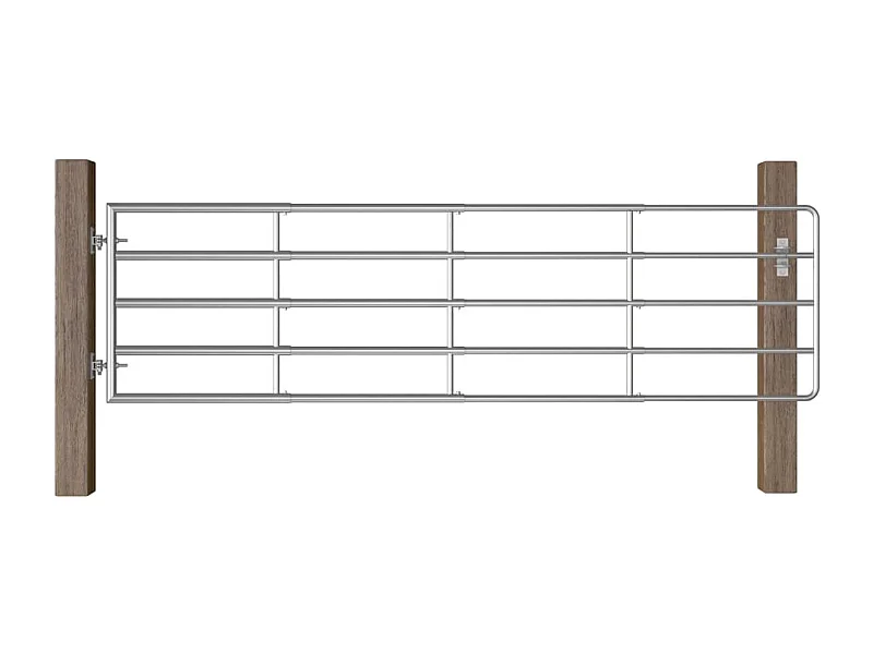Portillon à 5 barres Acier (115-300)x90 cm Argenté