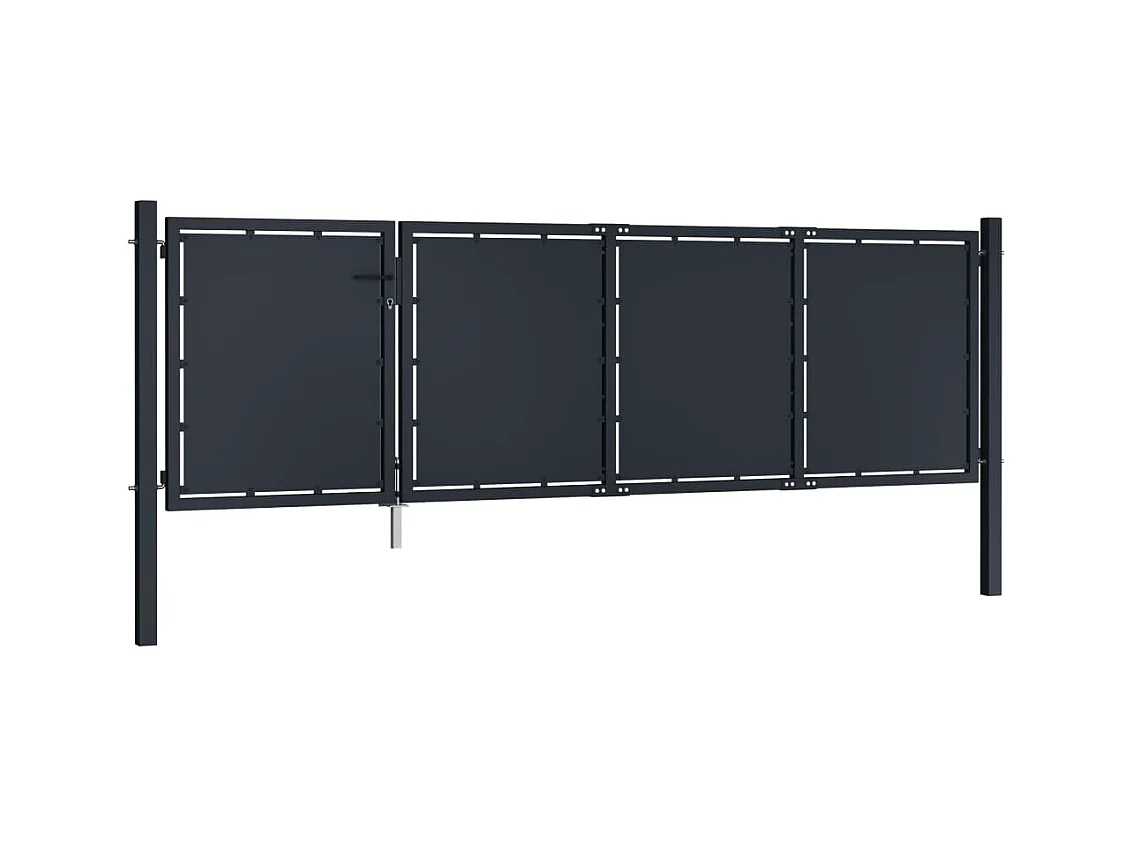 Portail de jardin Acier 350x100 cm Anthracite