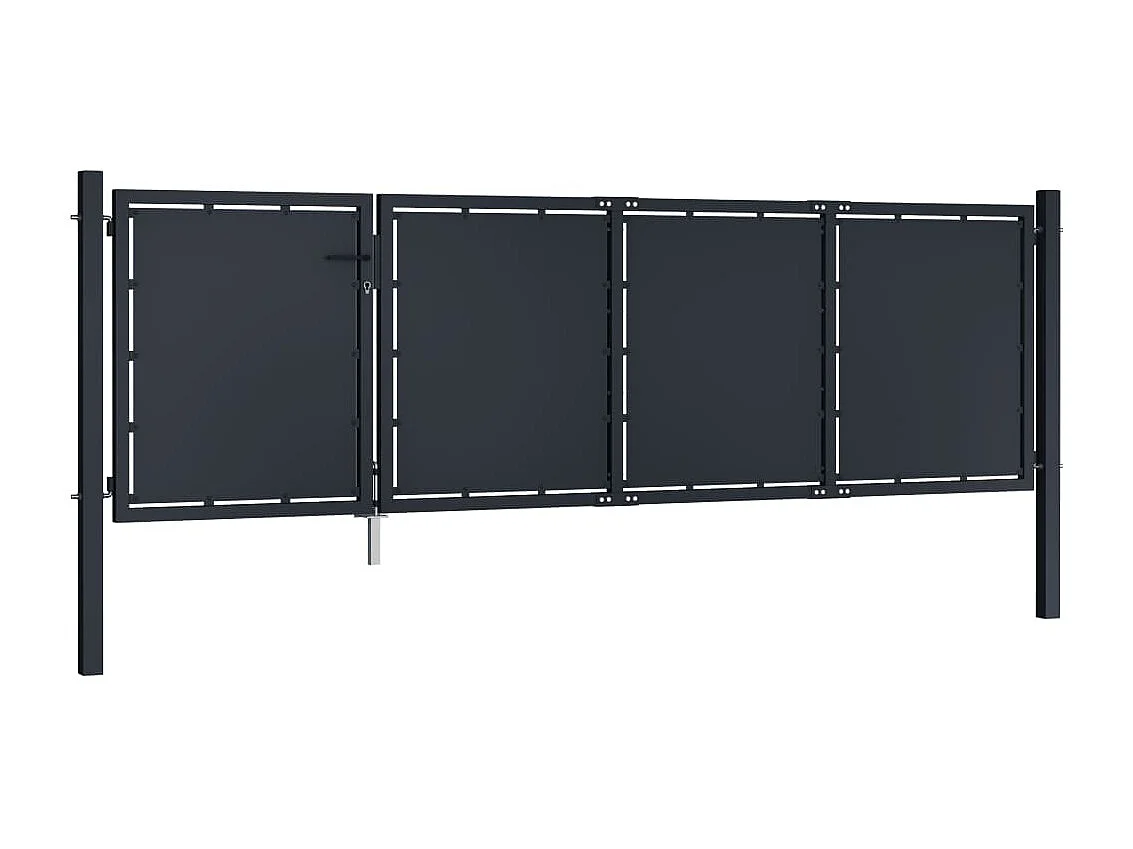 Portail de jardin Acier 350x100 cm Anthracite