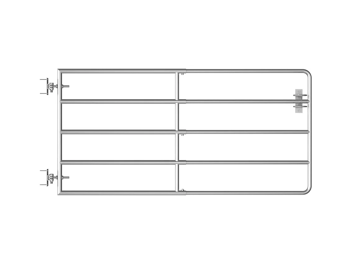 Puerta de 5 barras Acero (95-170)x90 cm Plata
