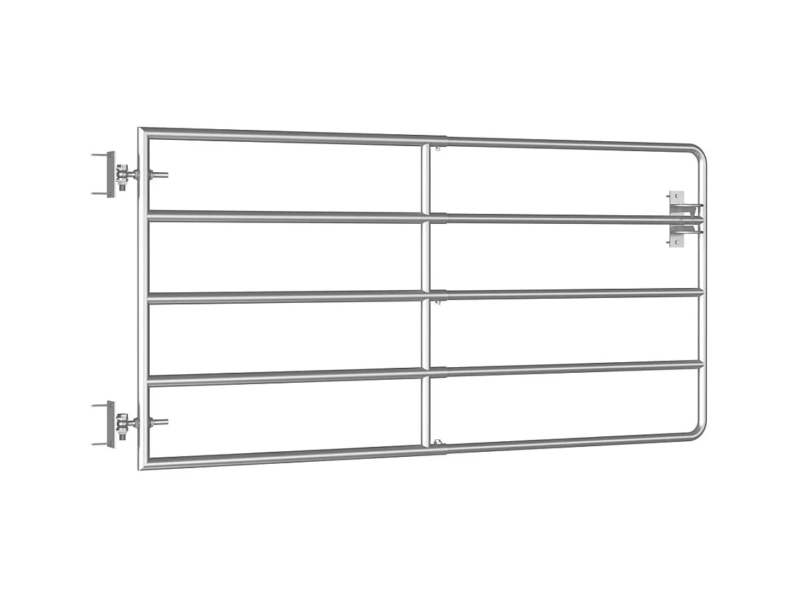Puerta de 5 barras Acero (95-170)x90 cm Plata