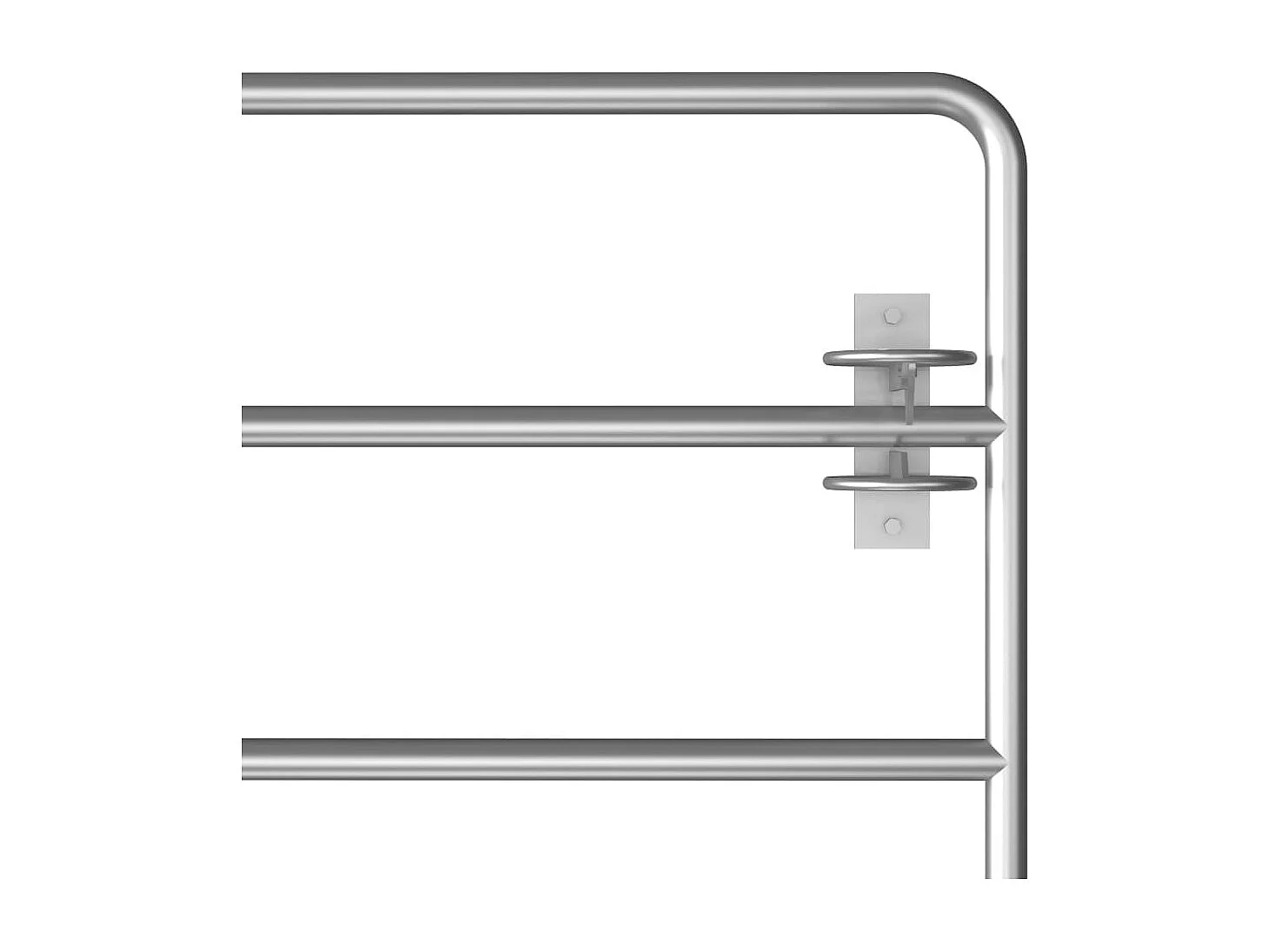 5-stangenpoort Staal (95-170)x90 cm Zilver