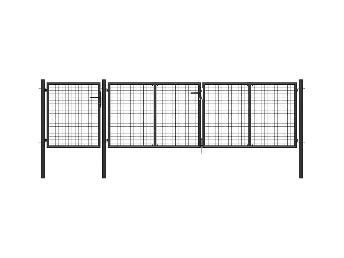 Portail de jardin Acier 400 x 75 cm Anthracite