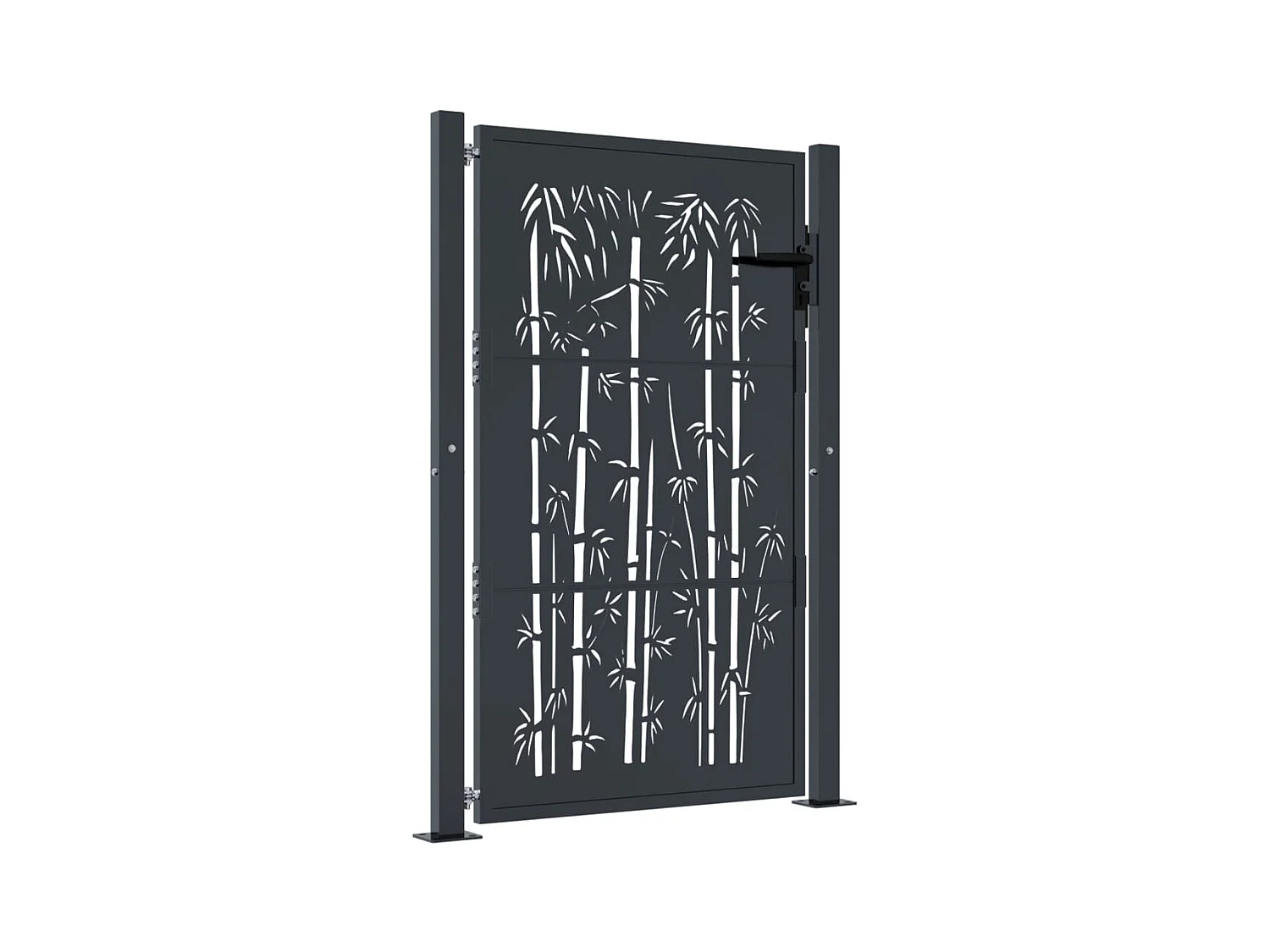 Antraciet tuinpoort 105x155 cm staal bamboe design
