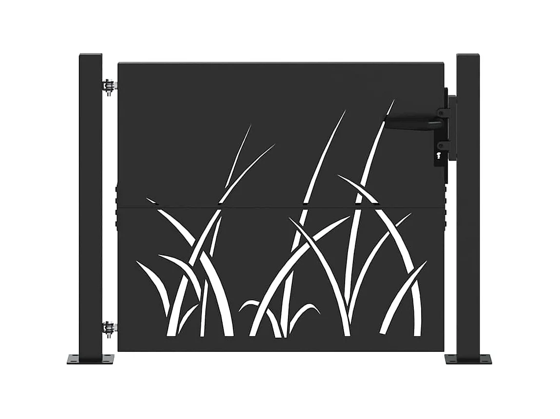 Cancello da giardino nero 105 x 100 cm in acciaio verniciato a polvere