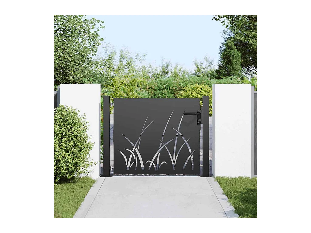 Cancello da giardino nero 105 x 100 cm in acciaio verniciato a polvere