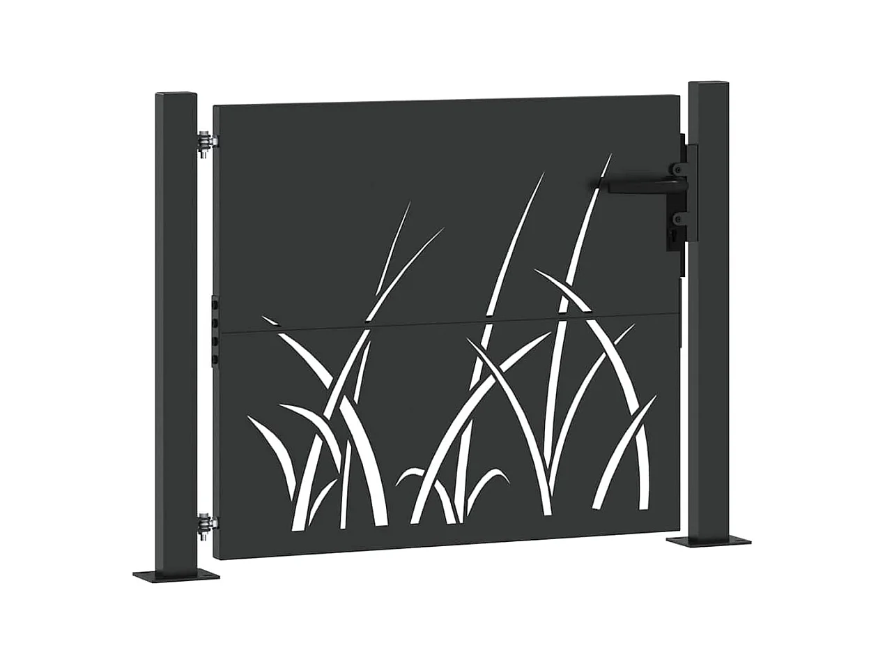 Cancello da giardino nero 105 x 100 cm in acciaio verniciato a polvere