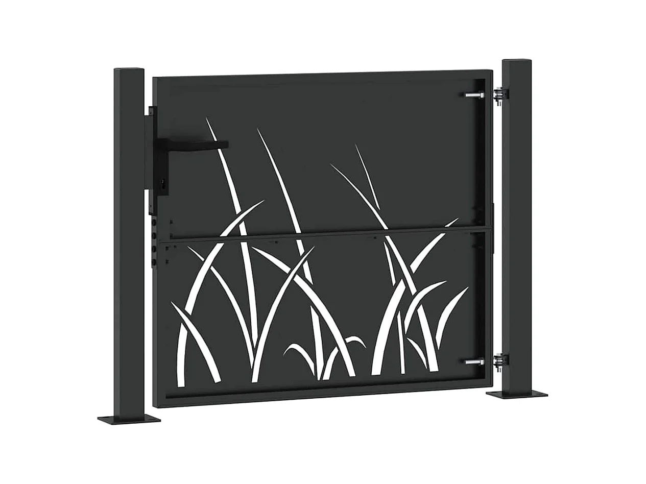 Cancello da giardino nero 105 x 100 cm in acciaio verniciato a polvere