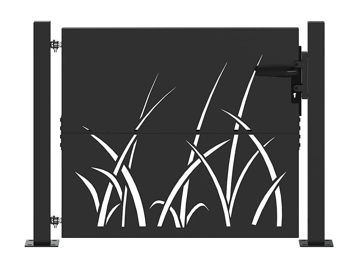 Cancello da giardino nero 105 x 100 cm in acciaio verniciato a polvere