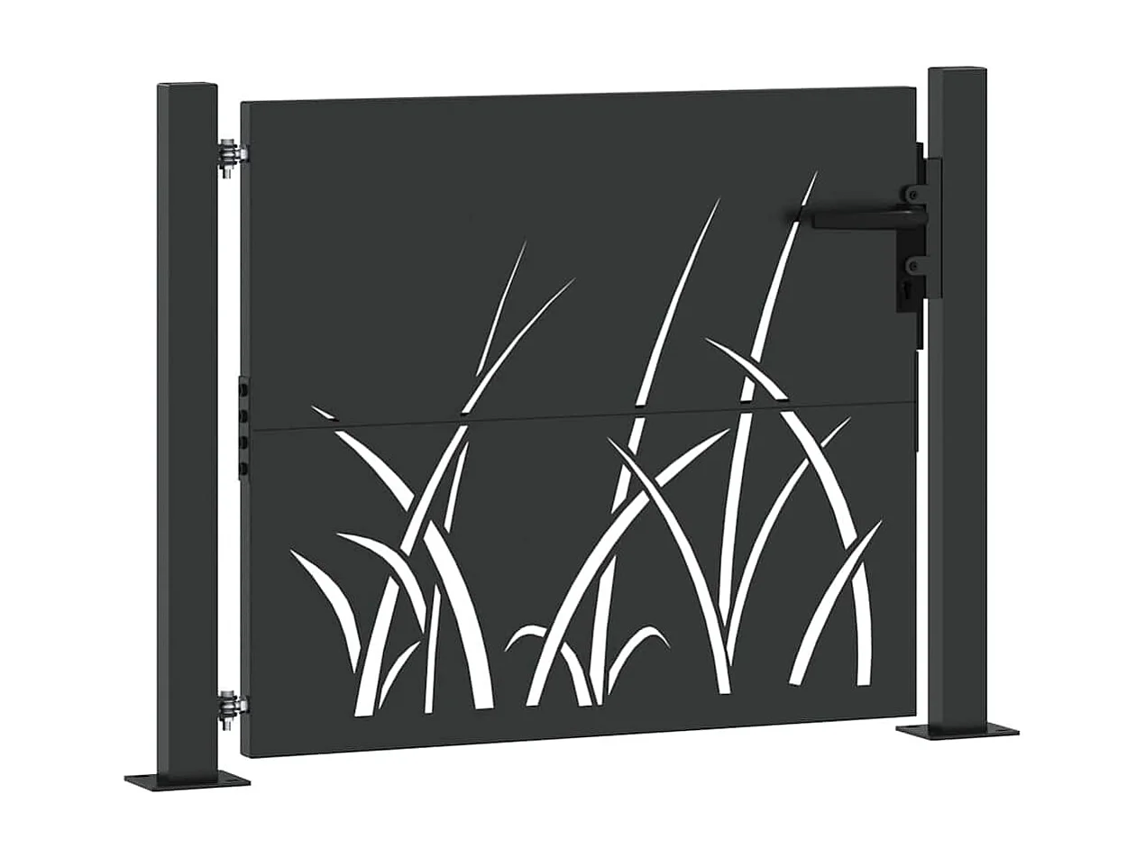 Cancello da giardino nero 105 x 100 cm in acciaio verniciato a polvere