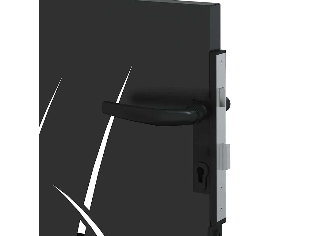 Puerta de jardín negra de 105 x 100 cm de acero con recubrimiento en polvo