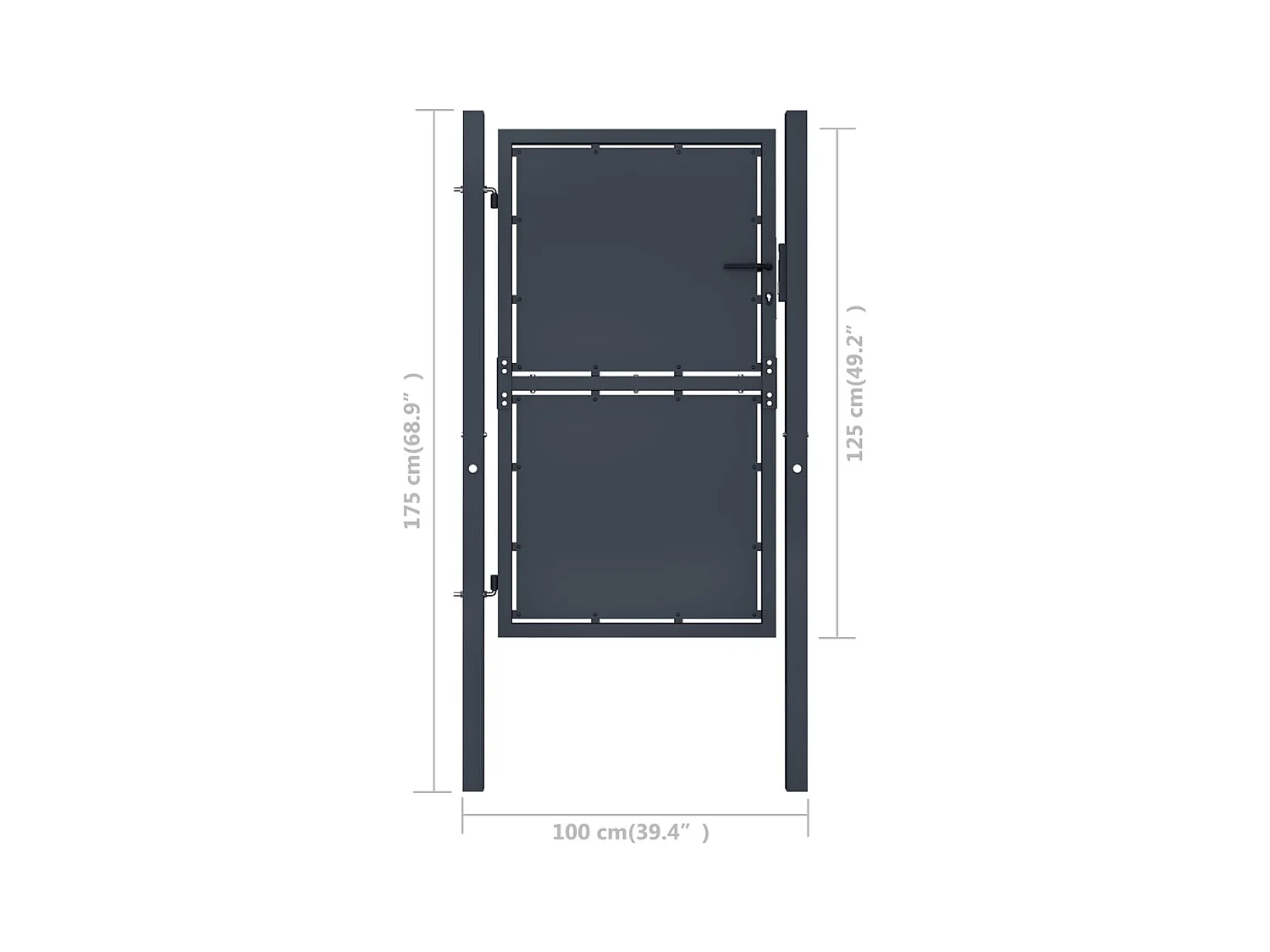 Portail de jardin Acier 100 x 125 cm Anthracite
