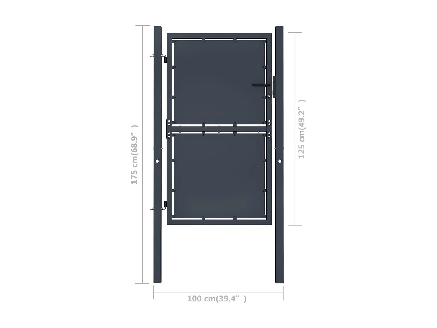 Portail de jardin Acier 100 x 125 cm Anthracite