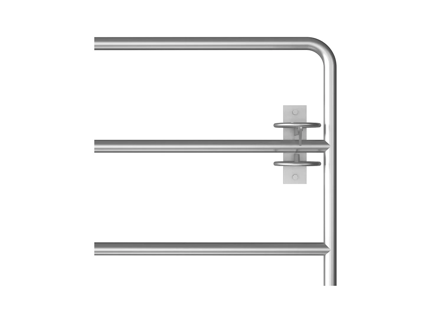 Portillon à 5 barres Acier (150-400)x90 cm Argenté