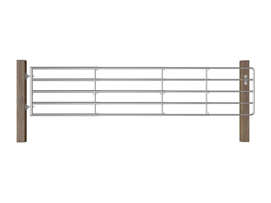 Portillon à 5 barres Acier (150-400)x90 cm Argenté