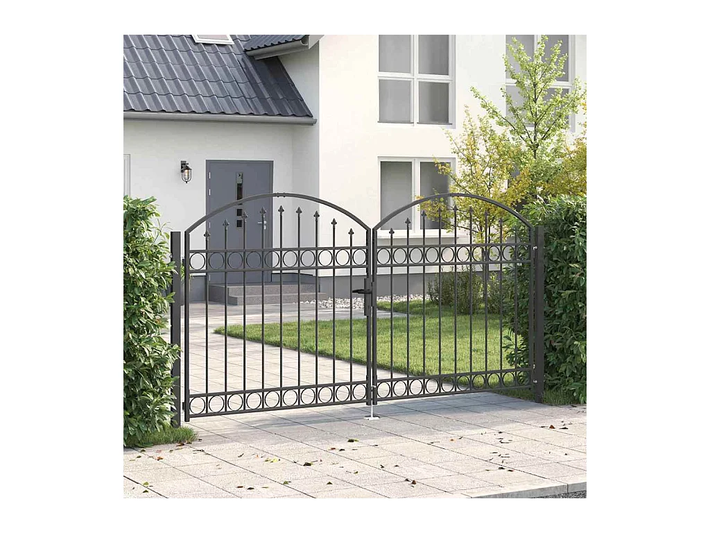 Puerta de valla Otros Gris 300 x 150 cm Acero