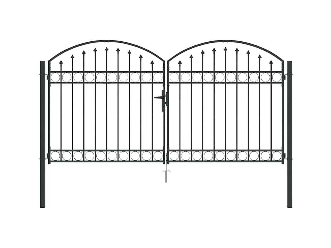 Puerta de valla Otros Gris 300 x 150 cm Acero