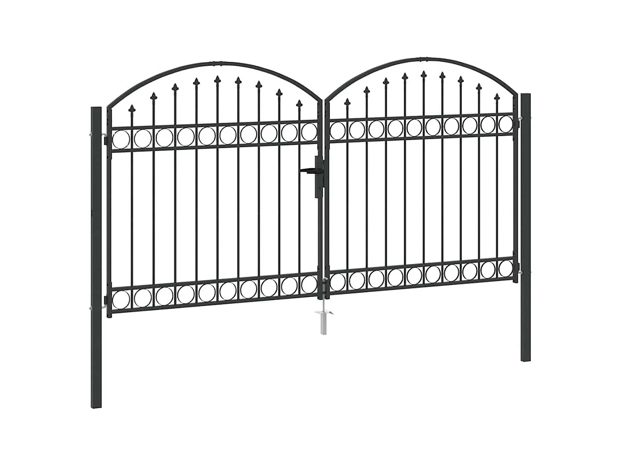 Puerta de valla Otros Gris 300 x 150 cm Acero