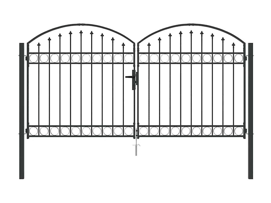 Portail de clôture Autre Gris 300 x 150 cm Acier