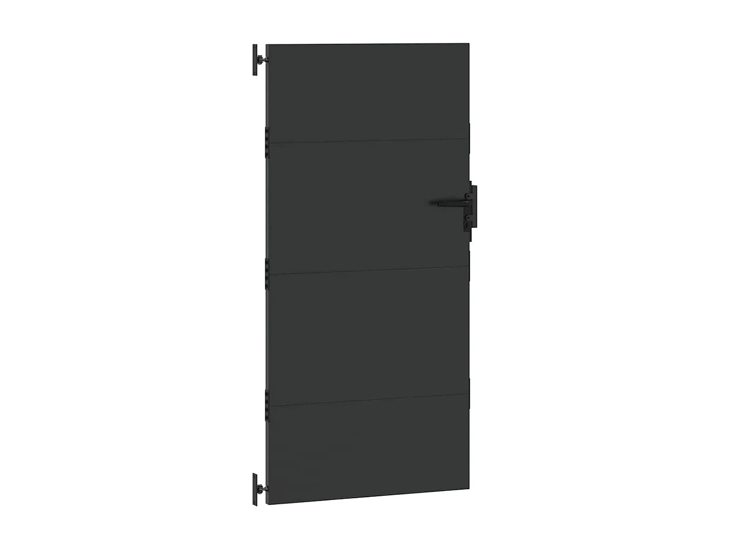 Puerta de jardín negra de 105 x 175 cm de acero con recubrimiento en polvo