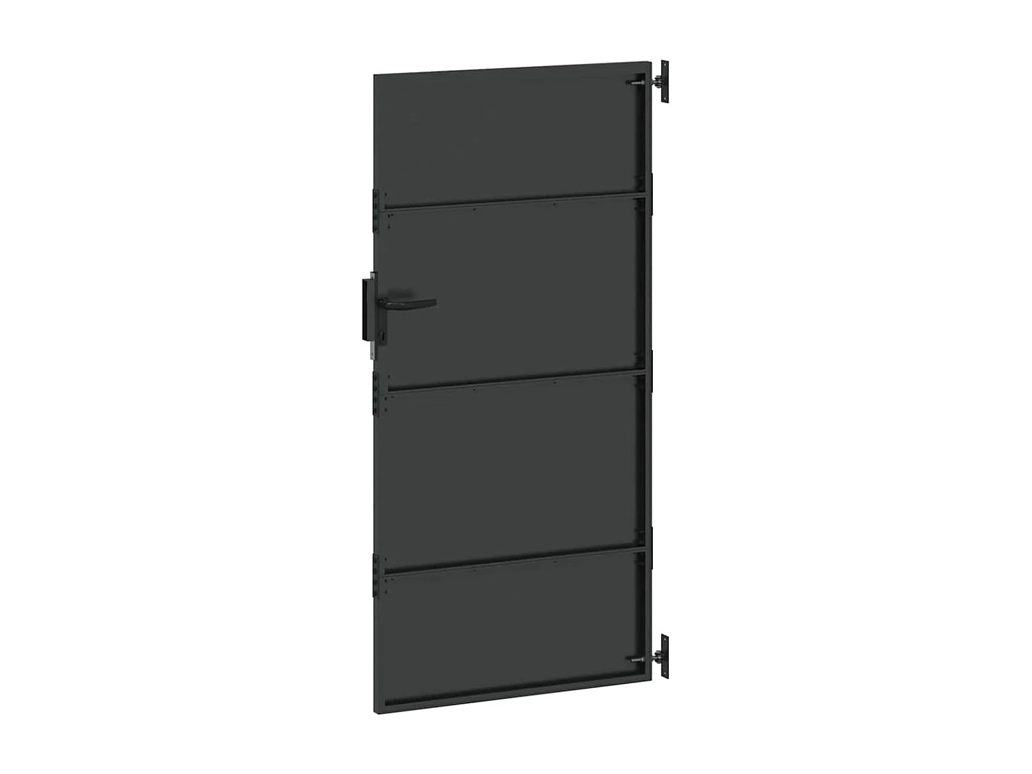 Puerta de jardín negra de 105 x 175 cm de acero con recubrimiento en polvo