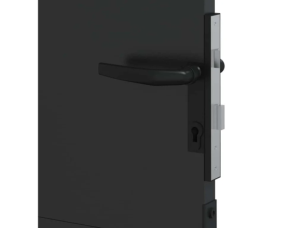 Puerta de jardín negra de 105 x 175 cm de acero con recubrimiento en polvo