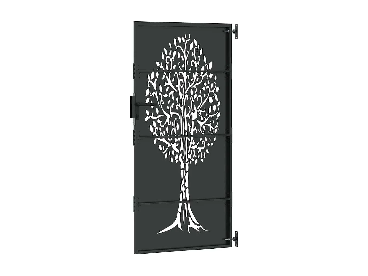 Puerta de jardín, Puerta de jardín 85x75 cm Diseño de árbol en acero Corten