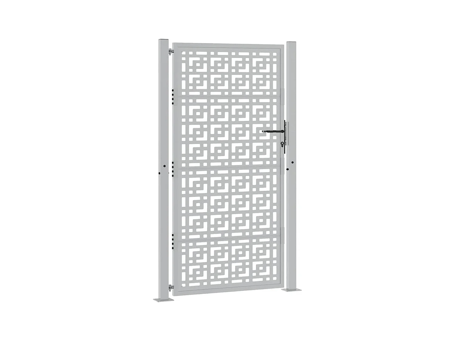 Puerta de jardín de acero resistente a la intemperie con diseño en forma de cruz