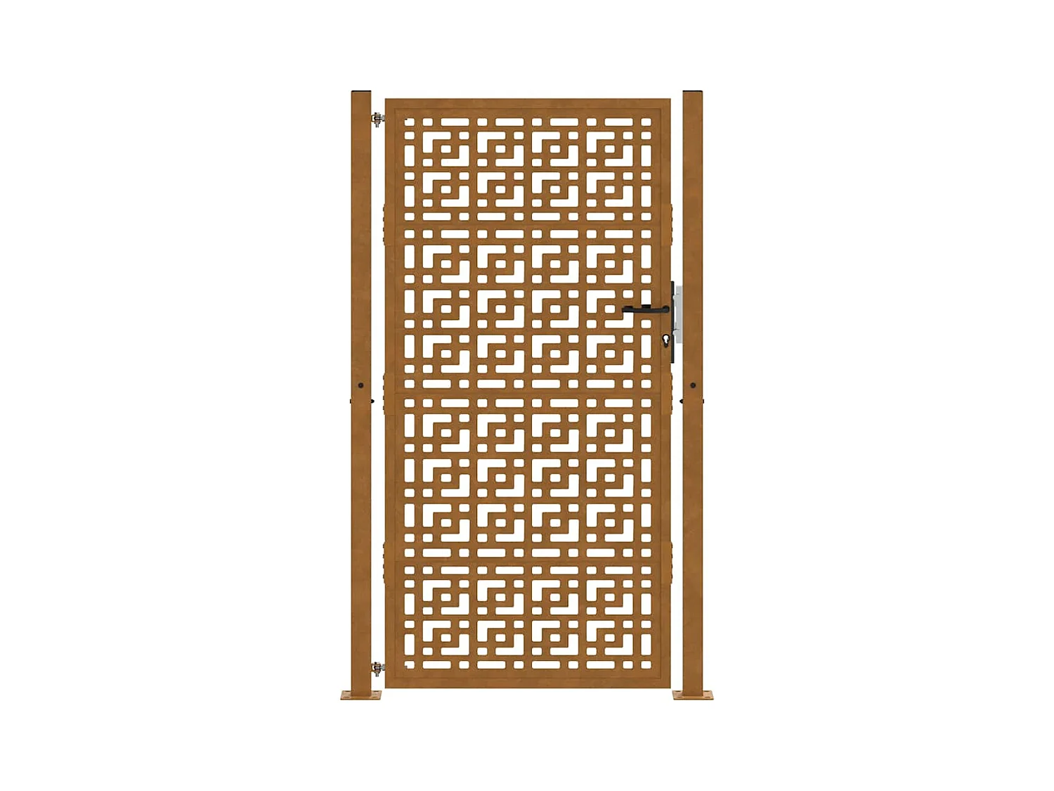 Puerta de jardín de acero resistente a la intemperie con diseño en forma de cruz