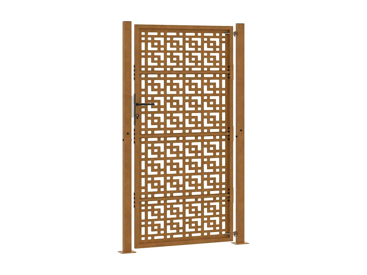 Puerta de jardín de acero resistente a la intemperie con diseño en forma de cruz