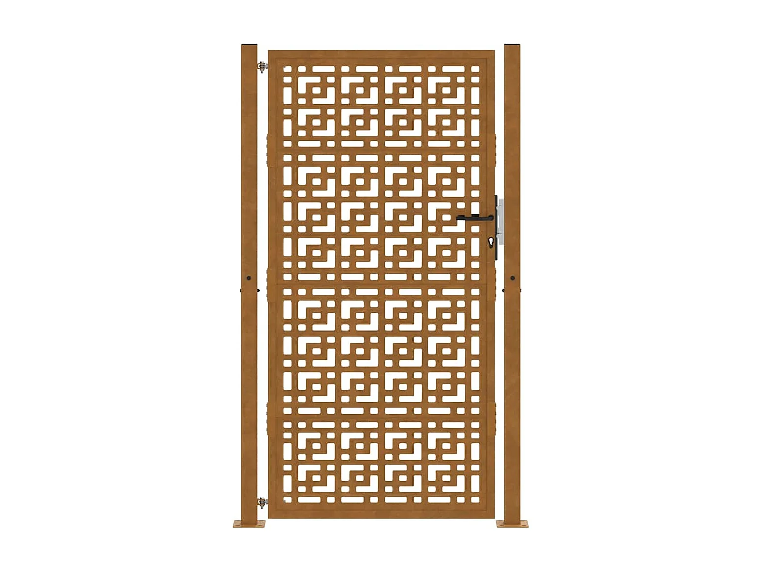 Cancello da giardino in acciaio resistente alle intemperie con design a croce