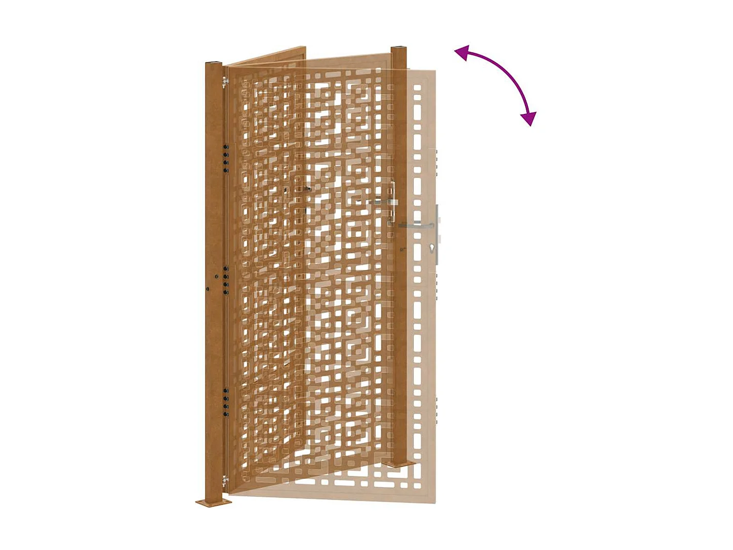 Cancello da giardino in acciaio resistente alle intemperie con design a croce