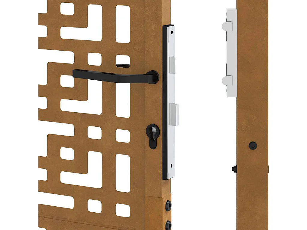 Cancello da giardino in acciaio resistente alle intemperie con design a croce