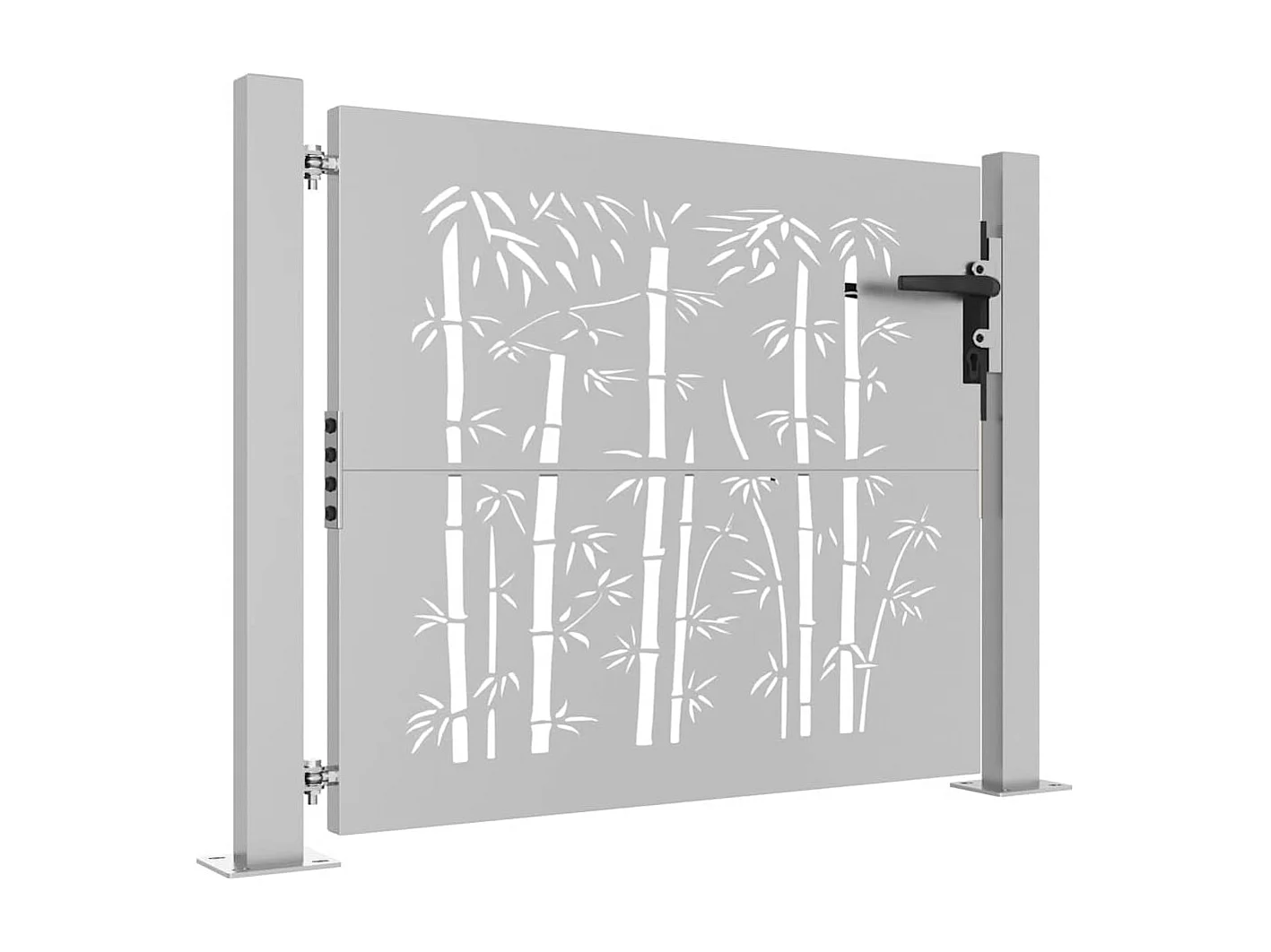Puerta de jardín 105x80 cm acero corten diseño bambú