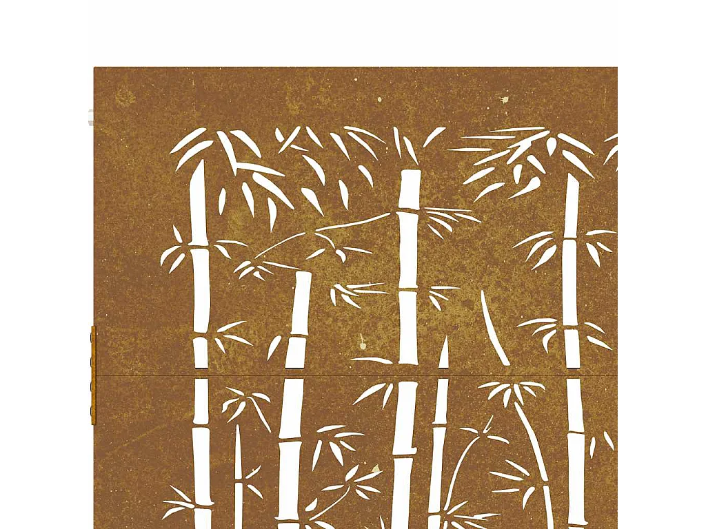 Puerta de jardín 105x80 cm acero corten diseño bambú