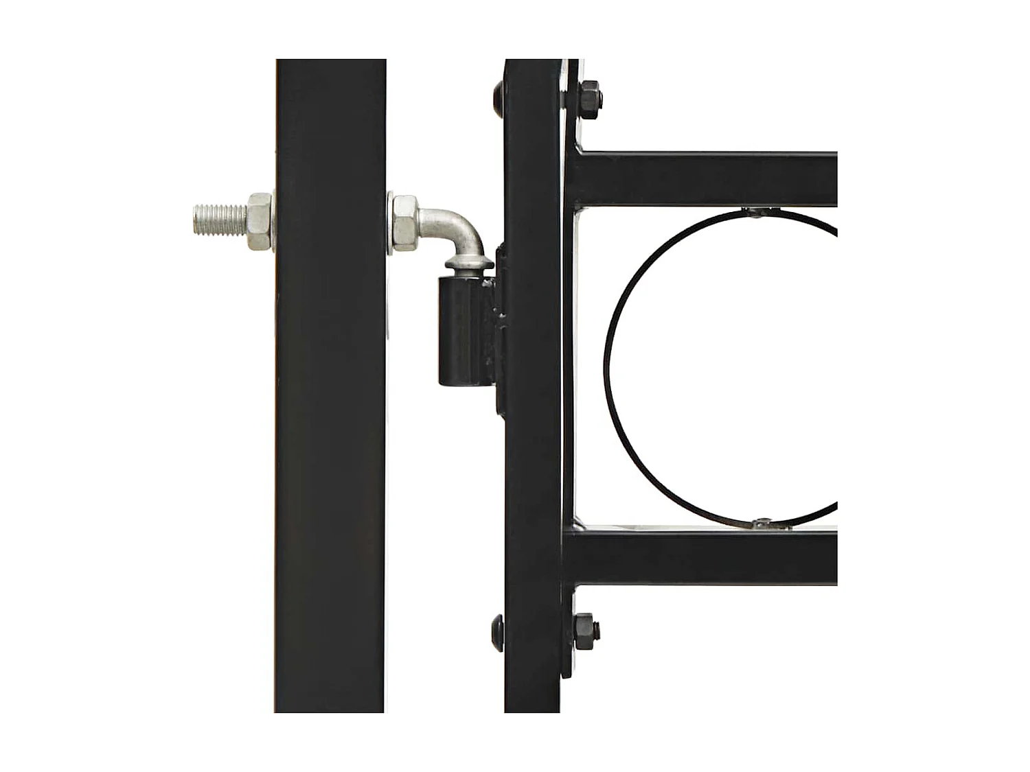 Portillon double porte avec dessus arqué Acier 300x125 cm Noir