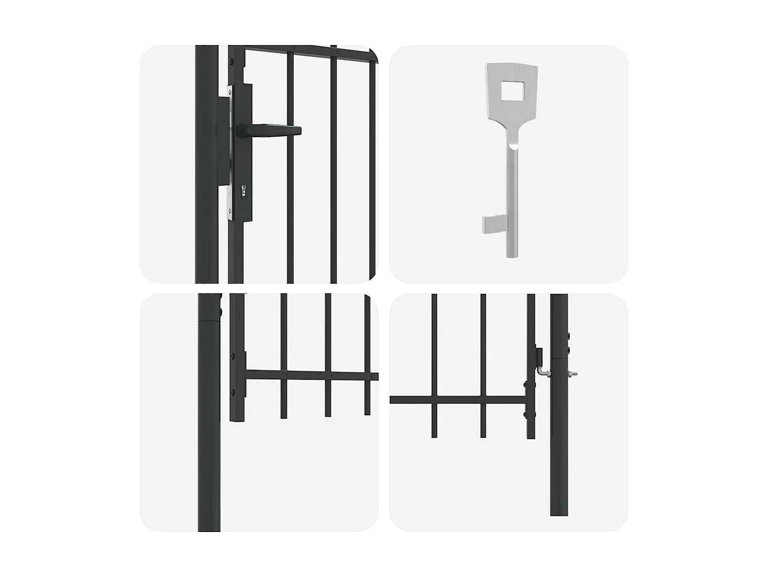 Cancello per recinzione grigio 100 x 100 cm in acciaio verniciato a polvere