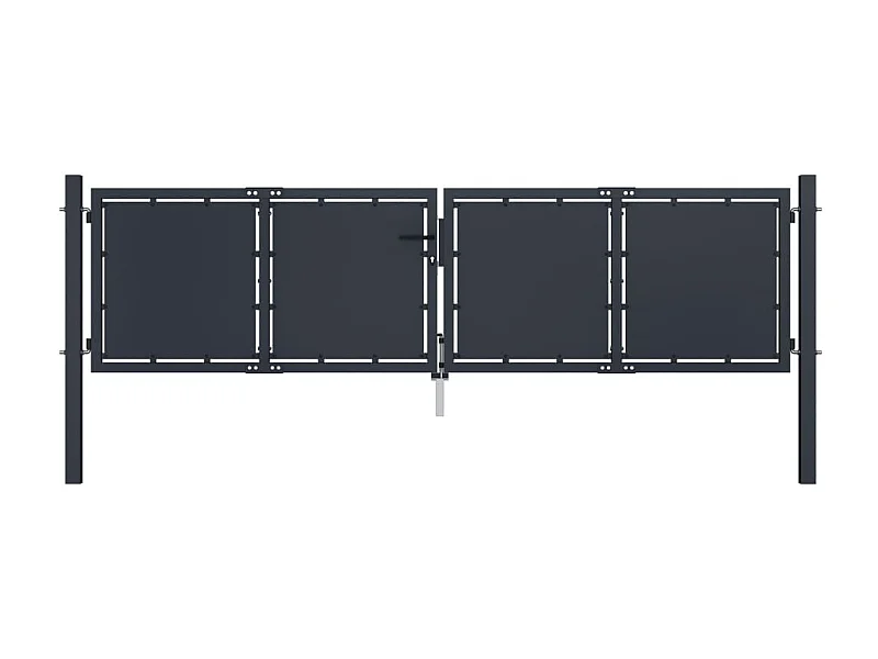 Puerta de jardín de acero 300 x 100 cm Antracita