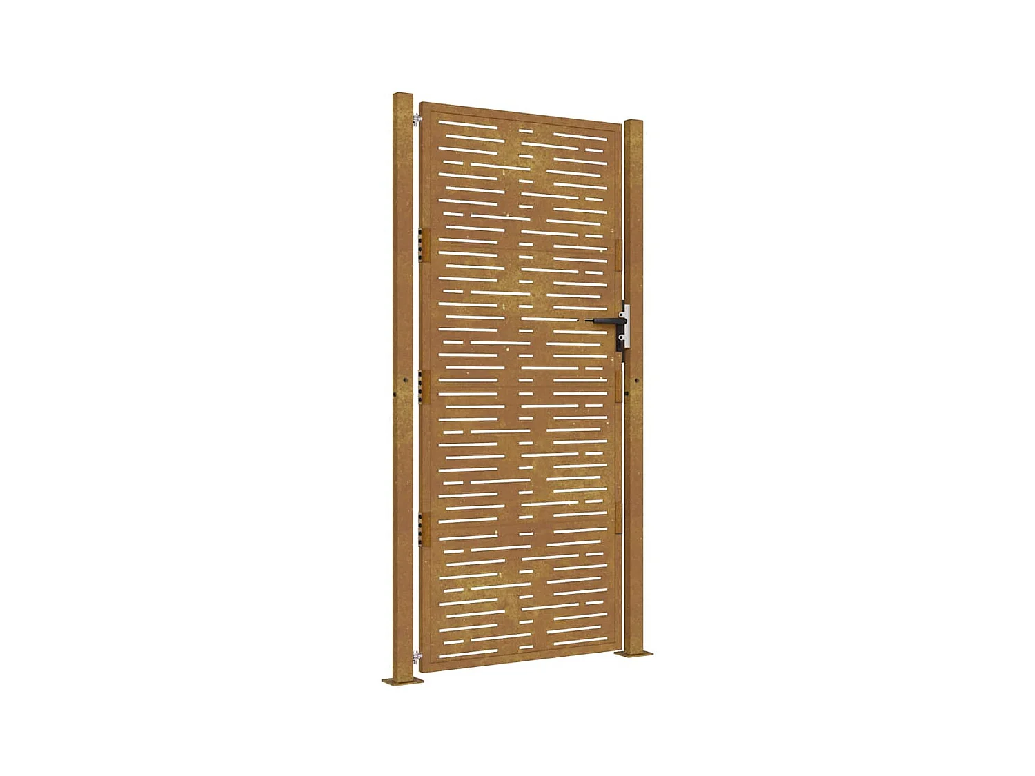 Cancello da giardino 105x180 cm in acciaio corten design quadrato