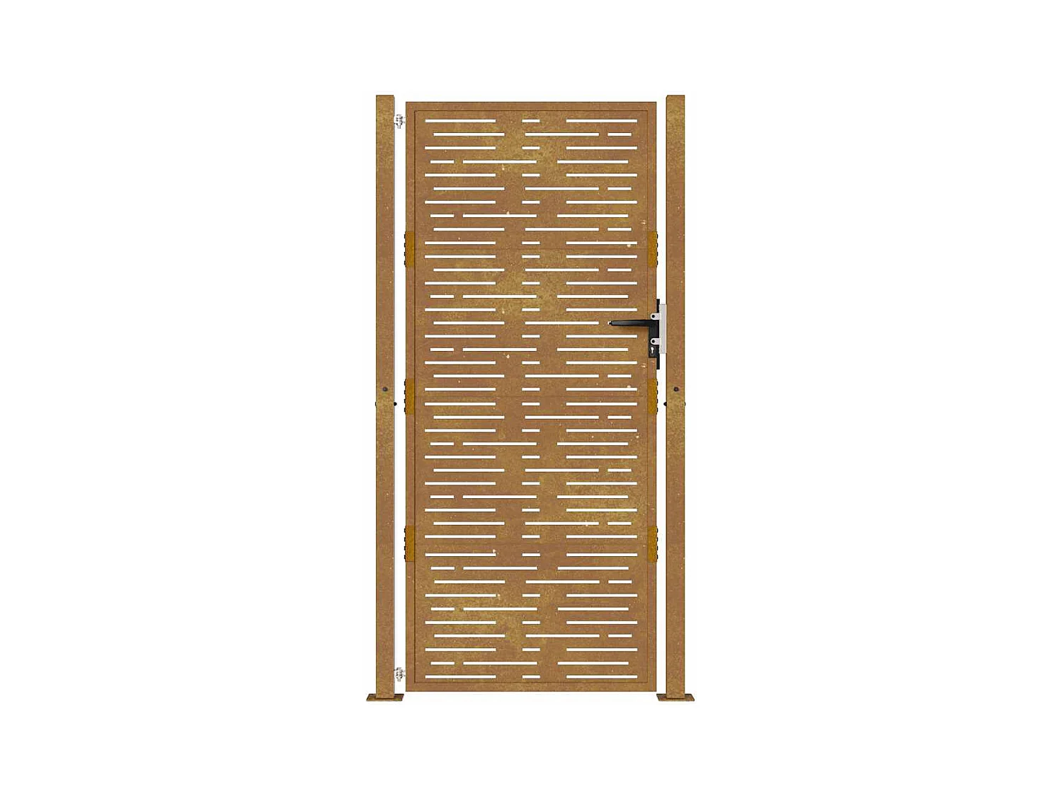 Cancello da giardino 105x180 cm in acciaio corten design quadrato